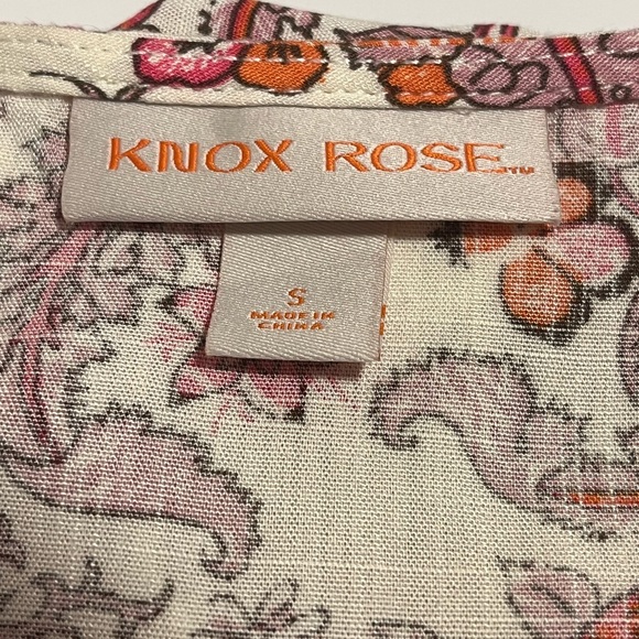 Knox Rose Boho Chic Floral Smock Waist Maxi Dress, Sz S, White With Red Flowers - Picture 4 of 5